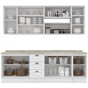 Ver imagem 3 de Cozinha Compacta Modulada 7 Peças com Aéreo de Vidro Emily Branco