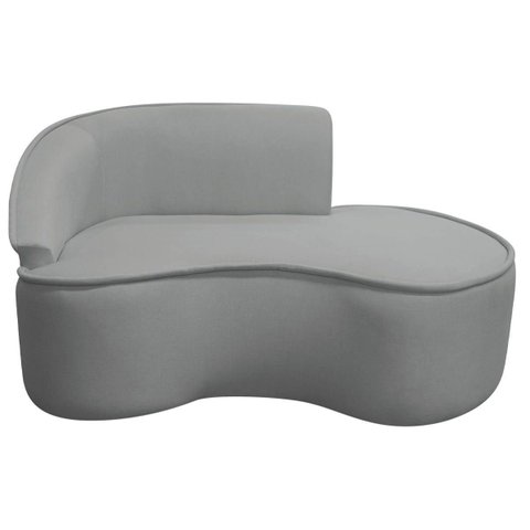 Divã Recamier Curvo Sala de Estar Recepção Marrocos 160cm Lado Direito Bouclé
