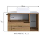 Ver imagem 3 de Gabinete para Banheiro com Cuba 01 Gav 80cm Mel Branco Proddy