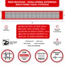 Ver imagem 2 de Rede Multiuso Zaka Volei Beach Futevolei com banda lateral Vermelha 9,60m x 1m
