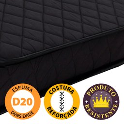 Puff Multiuso Bordado Matelassê com Travesseiro 3 em 1 Solteiro Preto Bf Colchões - 6