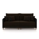 Ver imagem 2 de Sofá Montecarlo 3 Lugares 252cm Veludo/pu Marrom/preto