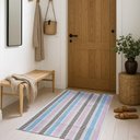 Ver imagem 3 de Tapete Passadeira Algodão Boho Straws Antiderrapante Rosa 70x140cm