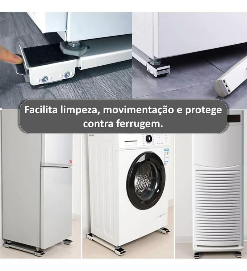 Suporte Rodinhas Ajustável Base Máquina Lavar Fogão, - 2