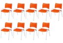 Ver imagem 2 de Cadeira Iso Base Branco Escola, Escritório Laranja Kit 9 Un