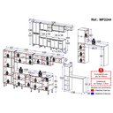 Ver imagem 4 de Armário Cozinha Completa 6 Pçs com Bancada Siena Multimóveis Mp2244 Branco