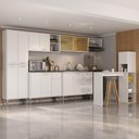 Ver imagem 2 de Armário Cozinha Completa 6 Pçs com Bancada Siena Multimóveis Mp2244 Branco