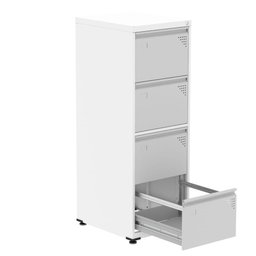 Armário de Arquivo Oficio 4 Gavetas Pandin 47 Cm (larg) Aço Branco C/ Frente Gaveta Cinza C/ Chave - 2