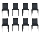 Ver imagem 2 de Kit 8 Cadeiras Rattan Preta em Pp para Restaurantes Sala de Jantar Cozinha Área Externa Ecomhome