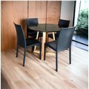 Ver imagem 6 de Kit 8 Cadeiras Rattan Preta em Pp para Restaurantes Sala de Jantar Cozinha Área Externa Ecomhome