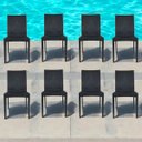 Ver imagem 1 de Kit 8 Cadeiras Rattan Preta em Pp para Restaurantes Sala de Jantar Cozinha Área Externa Ecomhome