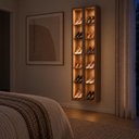 Ver imagem 3 de Cristaleira Armário Suspenso LED 2 Portas Vidro Reflecta Prateleiras de Vidro Sala Jantar Canella