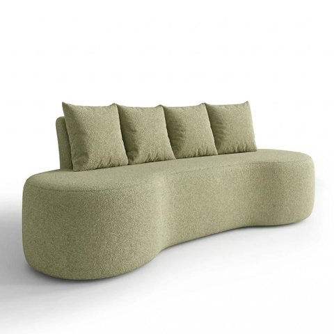 Sofa 3 Lugares Organico Ibiza 210 Cm Boucle Green Vazzano