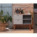 Ver imagem 5 de Aparador 02 gavetas 1 nicho com pés palito Sal Rosa - Mdf Arauco