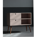 Ver imagem 1 de Aparador 02 gavetas 1 nicho com pés palito Sal Rosa - Mdf Arauco