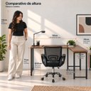 Ver mais imagens de Conjunto de Escritório Mesa Pérola e Cadeira Begônia Mesh Preto