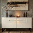 Ver imagem 2 de Buffet Aparador Industrial Lume 183 cm 4 Portas e 2 Gavetas - Off White