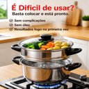 Ver imagem 6 de Panelas Cozimento a Vapor Cozivapor de Alumínio 2 em 1 Tampa de Vidro Rizzolar - Prateado - 20cm