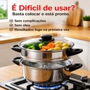 Ver imagem 6 de Panelas Cozimento a Vapor Cozivapor de Alumínio 2 em 1 Tampa de Vidro Rizzolar - Polido - 1.8 L