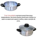Ver imagem 7 de Panelas Cozimento a Vapor Cozivapor de Alumínio 2 em 1 Tampa de Vidro Rizzolar - Polido - 1.8 L