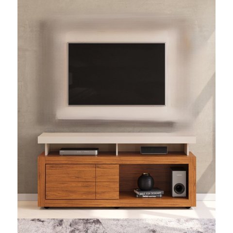 Rack para Salas Verano - Élpis Móveis - Freijó/off White