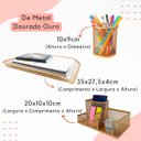 Ver imagem 5 de Kit Porta Caneta Lápis Organizador Mesa Bandeja Dourado E24h