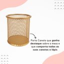 Ver imagem 4 de Kit Porta Caneta Lápis Organizador Mesa Bandeja Dourado E24h