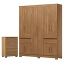 Ver imagem 1 de Guarda Roupa Casal Vizanno 10 Portas com Cômoda Astral Amêndola Touch com Pés - Demóbile