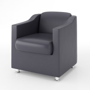 Poltrona Decorativa para Consultorio Recepção Tilla Balaqui Cor:courino Cinza