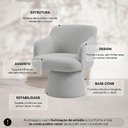 Ver imagem 3 de Poltrona Jade Base Cone Giratória Bouclé Cinza Claro - Nexta Casa