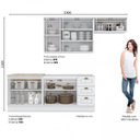 Ver imagem 4 de Cozinha Compacta Modulada 4 Peças com Aéreo para Geladeira Emily Branco