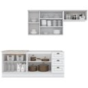 Ver imagem 3 de Cozinha Compacta Modulada 4 Peças com Aéreo para Geladeira Emily Branco