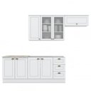 Ver imagem 2 de Cozinha Compacta Modulada 4 Peças com Aéreo para Geladeira Emily Branco