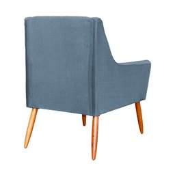 Poltrona Decorativa Ariane Linho Cores - Ds Estofados - Azul - 4