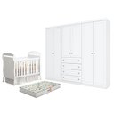 Ver imagem 1 de Berço Americano Danny Branco Acetinado Reller e Guarda Roupa Casal Americano 6 Portas Branco Hp e Co