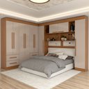 Ver imagem 1 de Guarda-roupa Casal Modulado Madrid 10 Portas 4 Gavetas Cinamomo/off White - Panorama Móveis