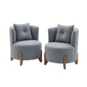 Ver imagem 1 de Kit 2 Poltronas Orgânica Curva Luna Boucle Cinza - Montanaris Decor