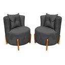 Ver imagem 1 de Kit 2 Poltronas Orgânica Curva Luna Boucle Cinza - Montanaris Decor