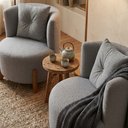 Ver imagem 4 de Kit 2 Poltronas Orgânica Curva Luna Boucle Cinza - Montanaris Decor