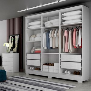 Closet Diamante em Mdp 4 Gavetas e 7 Prateleiras Clic Móveis