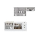 Ver imagem 2 de Cozinha Compacta Modulada 4 Peças com Balcão para Pia e Aéreo Emily Branco