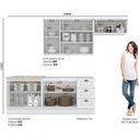Ver imagem 4 de Cozinha Compacta Modulada 4 Peças com Balcão para Pia e Aéreo Emily Branco
