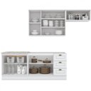 Ver imagem 2 de Cozinha Compacta Modulada 4 Peças com Balcão para Pia e Aéreo Emily Branco