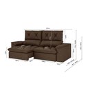 Ver imagem 2 de Sofá Retrátil Reclinável Alion Plus 2,10m Suede Marrom - Xflex Sofas