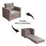 Poltrona Cama Solteiro 1 Lugar Londres Veludo Castor Bexs Castor - 4