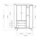 Ver imagem 4 de Conjunto de Quarto Guarda Roupa Casal Retrô + Sapateira Retrô + Mesa Cabeceira Retrô - Versalhes Pre