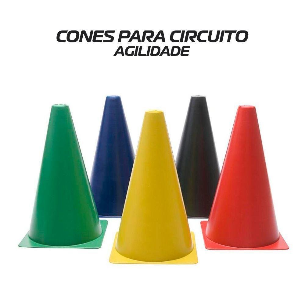 Kit 10 Cones Coloridos Circuito Liso Treino Agilidade