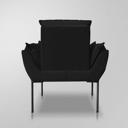 Poltrona Recepção Moderna de Luxo 12 Cores - Base de Ferro Preto - Preto - 5