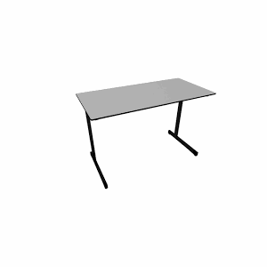 Mesa Para Escritório Reta 80 X 60 Pés Em Aço Preto/Cinza