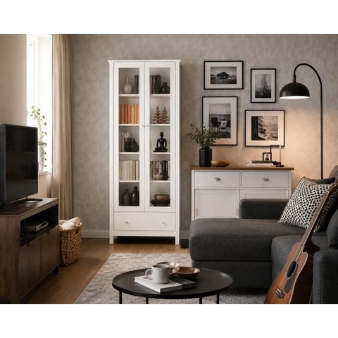 Conjunto Cristaleira Vidro Buffet Ditália e-954+Ba-145 Br